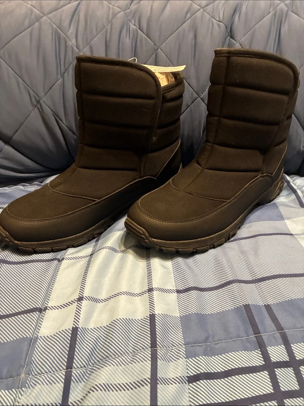 NWT Lands' End Expedition Insulated Waterproof Slip On Black Snow Boots size 11 - Picture 8 of 11